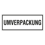 Verpackungskennzeichen Umverpackung, Weiß, Haftpapier, 140 x 55 mm, 100 Stück/Rolle