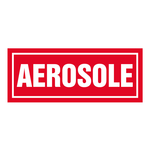 Verpackungskennzeichen Aerosole, Rot, 150 x 60 mm