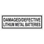 Verpackungskennzeichen DAMAGED/DEFECTIVE LITHIUM METAL BATTERIES, Folie, 150 x 50 mm, 100 St&uuml;ck/Rolle