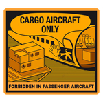 Gefahrzettel, Verpackungskennzeichen Cargo Aircraft only - forbidden in passenger aircraft, Folie, 120 x 110 mm, 100 Stück/Rolle