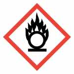 GHS-Symbol 03 Flamme über Kreis - entzündend wirkende Stoffe 25 mm x 25 mm 100er Rolle