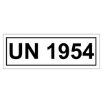 Gefahrzettel mit UN 1954, in verschiedenen Größen