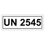 Gefahrzettel mit UN 2545, in verschiedenen Größen