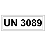 Gefahrzettel mit UN 3089, in verschiedenen Größen