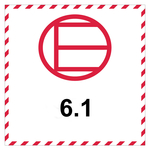 Gefahrzettel, Kennzeichen für Freigestellte Mengen, Rot, Klasse 6.1, Folie, 100 x 100 mm, 500 Stück/Rolle