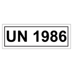 Gefahrzettel mit UN 1986, in verschiedenen Größen