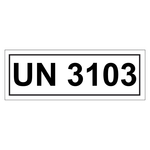 Gefahrzettel mit UN 3103, in verschiedenen Größen