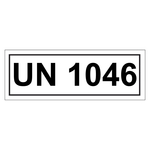 Gefahrzettel mit UN 1046, Folie, 140 x 55 mm, 500 Stück/Rolle