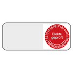Kabelprüfplakette rot 50 x 20 mm "Elektr. geprüft" 2024 aus Folie selbstklebend 5 Stück/Bogen