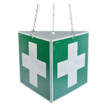 Rettungszeichen Prismenschild Erste Hilfe DIN EN ISO 7010 E003 Aluminium langnachleuchtend 200 x 200 mm Einzelschild