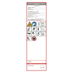 Grundplakette wei&szlig; "Sicherheitskennzeichnung und Gebrauchsanweisung f&uuml;r Stehleitern" nach DIN EN 131, Folie 65 x 225 mm
