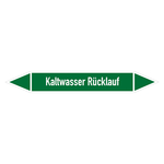 Rohrleitungskennzeichen Kaltwasser Rücklauf Folie selbstklebend 15 x 100 mm