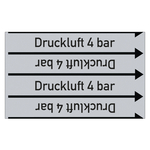 Rohrleitungskennzeichen Druckluft 4 bar für Rohrleitungen ab Ø 10 mm (3/8 Zoll), Folie selbstklebend 90 mm x 33 m auf Rolle