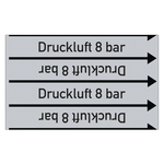 Rohrleitungskennzeichen Druckluft 8 bar für Rohrleitungen ab Ø 10 mm (3/8 Zoll), Folie selbstklebend 90 mm x 33 m auf Rolle