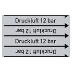 Rohrleitungskennzeichen Druckluft 12 bar für Rohrleitungen ab Ø 10 mm (3/8 Zoll), Folie selbstklebend 90 mm x 33 m auf Rolle