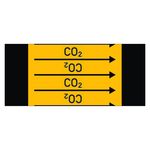 Rohrleitungskennzeichen CO2 für Rohrleitungen ab Ø 10 mm (3/8 Zoll), Folie selbstklebend 90 mm x 33 m auf Rolle