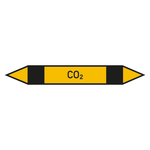 Rohrleitungskennzeichen CO2 Folie selbstklebend 26 x 187 mm