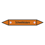 Rohrleitungskennzeichen Schwefelsäure Folie selbstklebend 26 x 187 mm