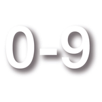 Zahlen 0 - 9 Folie selbstklebend Wei&szlig; 50 mm