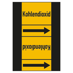 Rohrleitungskennzeichen Kohlendioxid für Rohrleitungen ab Ø 50 mm (2 Zoll), Folie selbstklebend 105 mm x 33 m auf Rolle