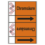 Rohrleitungskennzeichen Chromsäure für Rohrleitungen ab Ø 50 mm (2 Zoll), Folie selbstklebend 105 mm x 33 m auf Rolle