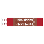 Rohrleitungskennzeichen Heizöl (leicht) für Rohrleitungen ab Ø 10 mm (3/8 Zoll), Folie selbstklebend 105 mm x 33 m auf Rolle
