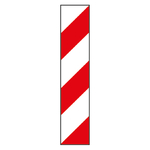 Warnmarkierung Anfahrschutz linksweisend rot/weiß, Aluminium 1 mm reflektierend, 141 x 705 mm