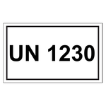Gefahrzettel mit UN 1230, Folie, 100 x 60 mm, 500 Stück/Rolle