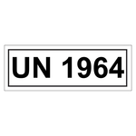 Gefahrzettel mit UN 1964, in verschiedenen Größen