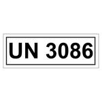 Gefahrzettel mit UN 3086, in verschiedenen Größen