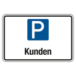Parkplatzschild "Kunden" Aluminium Verbund 2 mm, 300 x 200 mm