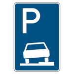 Verkehrsschild "Parken auf Gehwegen halb in Fahrtrichtung rechts" VZ 315-55, Aluminium 2 mm, reflektierend RA1