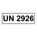 Gefahrzettel mit UN 2926, in verschiedenen Größen
