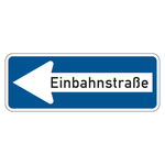 Verkehrsschild "Einbahnstraße linksweisend" VZ 220-10, Aluminium 2 mm, reflektierend RA1, 800 x 300 mm