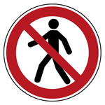 Verbotszeichen Für Fußgänger verboten DIN EN ISO 7010 P004 Folie Ø 50 mm 6 Stück/Bogen