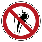 Verbotszeichen Kein Zutritt f&uuml;r Personen mit Implantaten aus Metall DIN EN ISO 7010 P014 Folie &Oslash; 50 mm 6 St&uuml;ck/Bogen