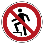 Verbotszeichen Aufsteigen verboten DIN EN ISO 7010 P019 Folie Ø 50 mm 6 Stück/Bogen