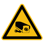 Warnzeichen "Warnung vor Videoüberwachung" praxisbewährt Folie selbstklebend SL 50 mm, 6 Stück/Bogen