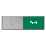 Türschild "Madrid Silver Line" Frei/Besetzt mit Aluminiumrahmen 150,5 x 50,5 mm