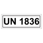 Gefahrzettel mit UN 1836, in verschiedenen Größen