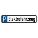 Parkplatzreservierungsschild "Elektrofahrzeug" Aluminium 520 x 110 mm