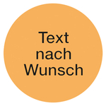Qualitätsaufkleber mit Text nach Wunsch, Orange, Haftpapier, Ø 35 mm, 500 Stück/Rolle