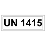 Gefahrzettel mit UN 1415, in verschiedenen Größen