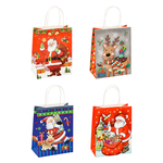 TSI 12er Pack Geschenktüte mittel Kraftpapier ca. 18 x 10 x 23 cm Weihnachten S3 Geschenktaschen für Advent, Nikolaus
