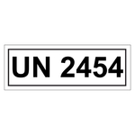 Gefahrzettel mit UN 2454, in verschiedenen Größen