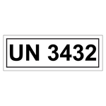Gefahrzettel mit UN 3432, in verschiedenen Größen