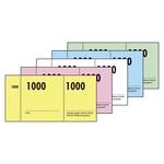 SIGEL Nummernblock - 1-1000, 5 farbig sortiert, 105x50 mm, 10 x 100 Blatt