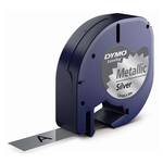 Dymo® Schriftbandkassetten Metall laminiert - 12 mm x 4 m, schwarz auf silbermetallic