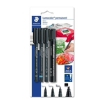 Staedtler® 60 BK-6 Büroset Lumocolor® Marker Set 2 - permanent, schwarz