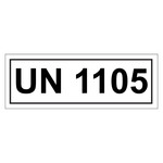 Gefahrzettel mit UN 1105, in verschiedenen Größen